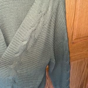 Long olive green cardigan